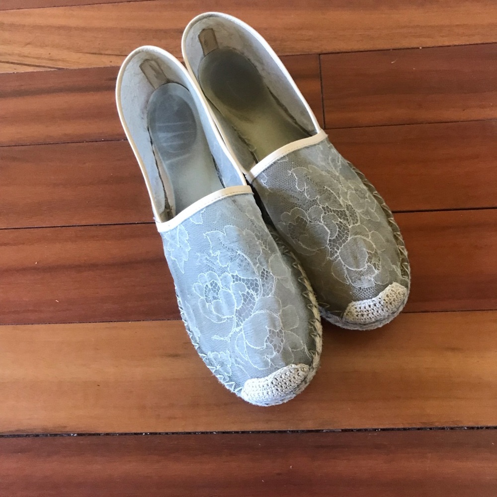 COPY - Valentino beige cream lace espadrilles